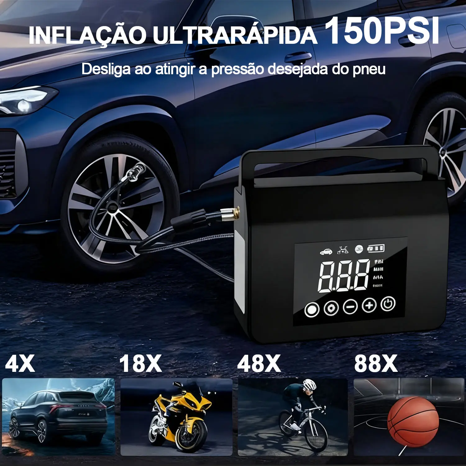 HIEHA 4000A 150PSI Arrancador de Bateria 4 em 1 - 5