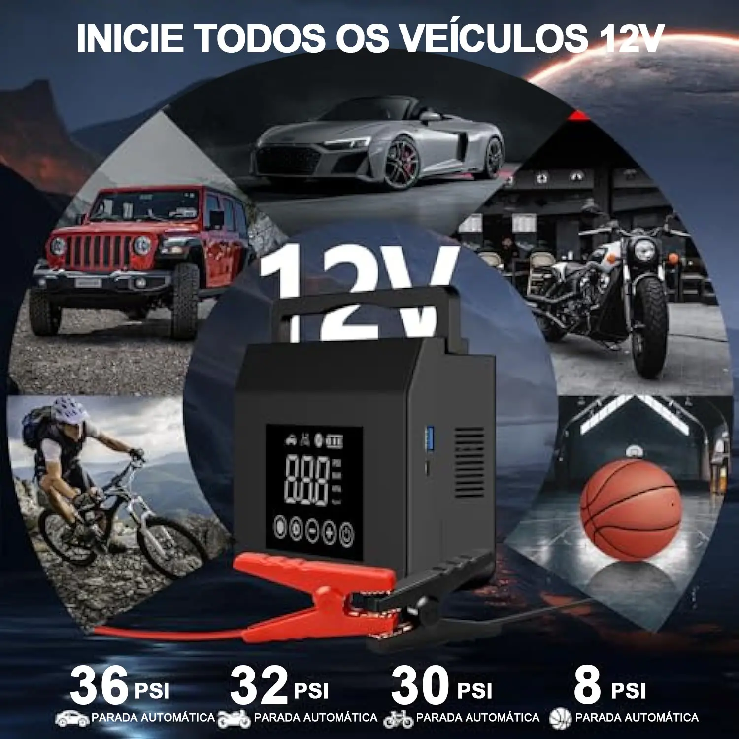 HIEHA 4000A 150PSI Arrancador de Bateria 4 em 1 - 7