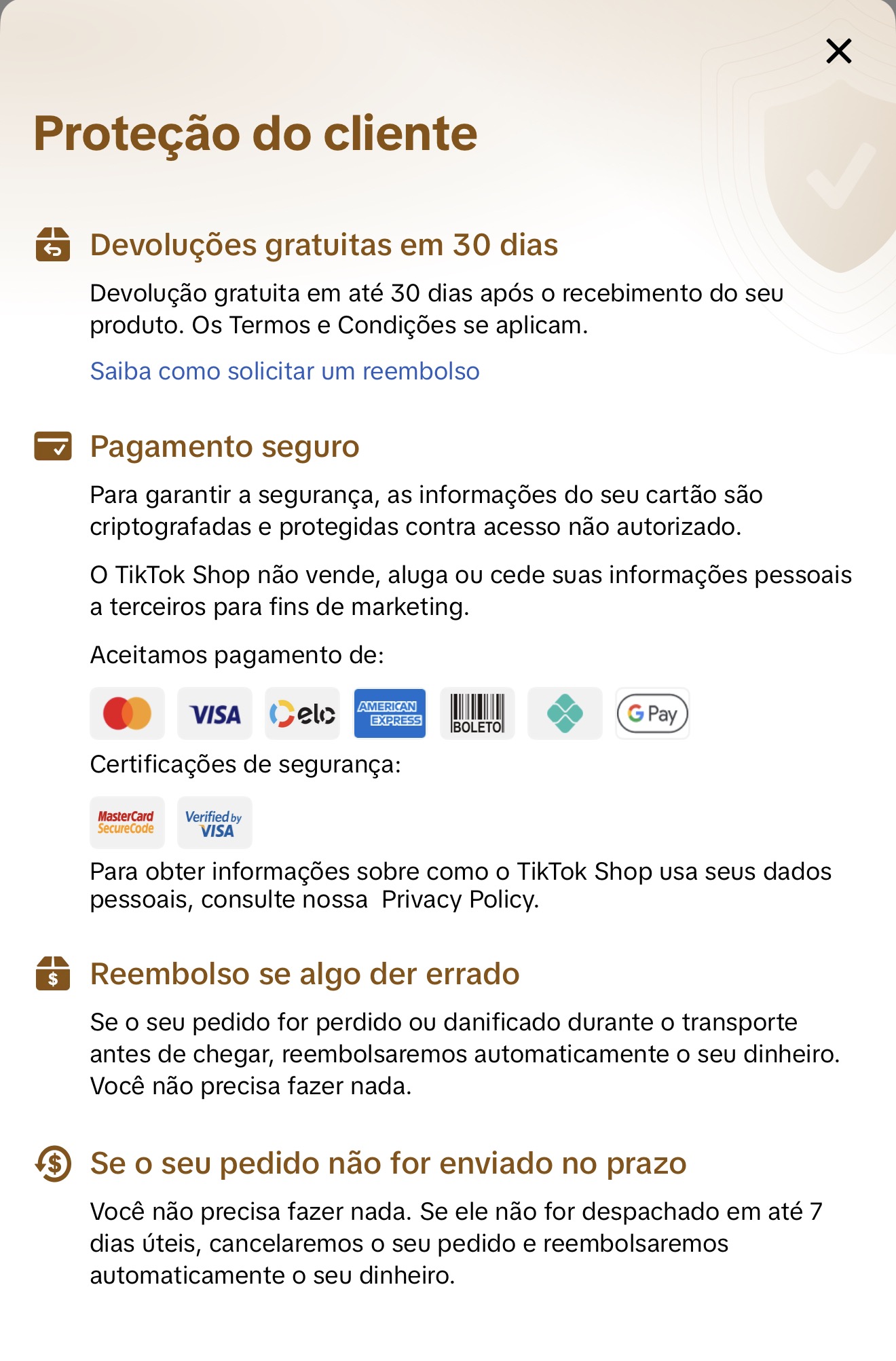 Proteção do cliente