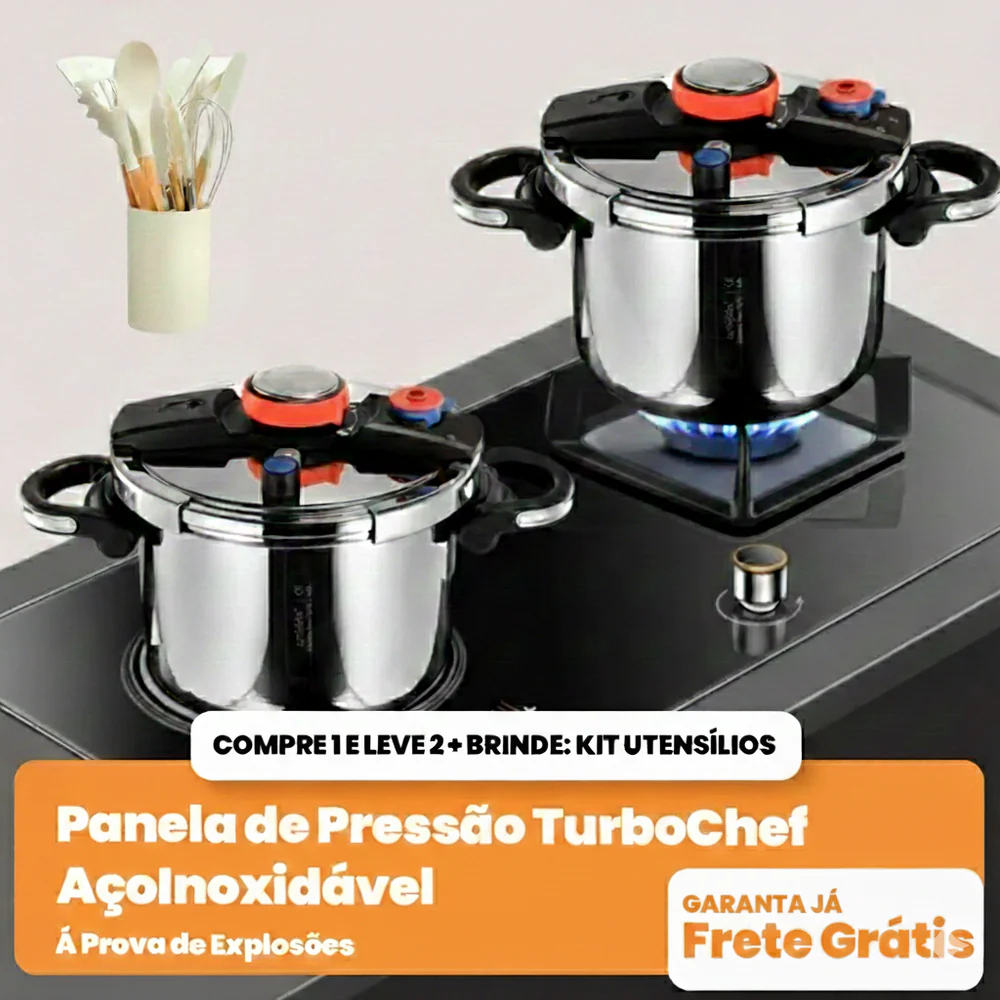 KIT Panelas de Pressão TurboChef Aço Inoxidável — Compre 1 Leve 2